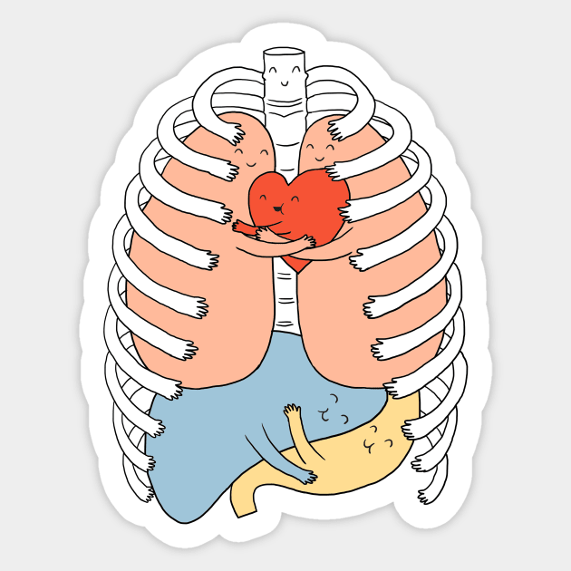 Hugs keep us alive Sticker by ilovedoodle